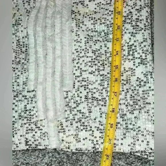 David Meister Silk V-Neck Top Sz 4 Sleeveless Boho Festival Bohemian Summer - Picture 5 of 6